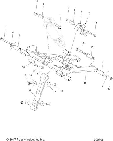 Polaris Snowmobile Pivot Shaft, Lower, Genuine OEM Part 5138648, Qty 1 in Saudi Arabia