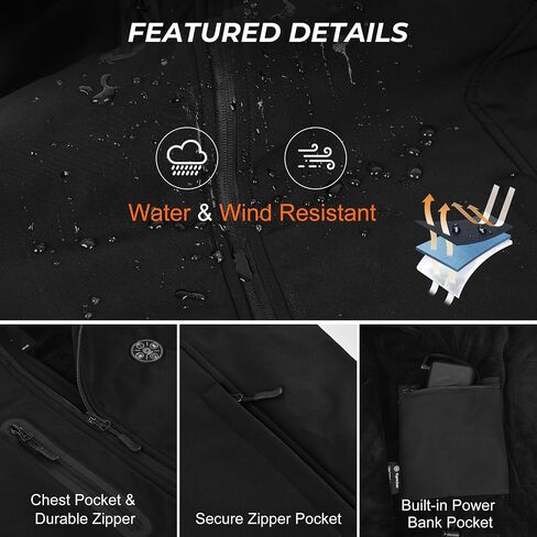 Heated Vest for Men Women with APP Control & 7.4V 20000mAh Battery Pack, Winter Heating Vests Hiking Christmas Gifts in Saudi Arabia