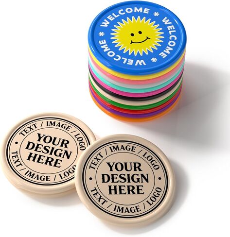200-1000 Custom Plastic Poker Chips with Logo, Personalized Design of Image and Text Printed on Chips, Good for Drink Tokens in Bar, Poker Games, Business Cards and Party Gifts in Saudi Arabia