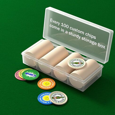 200-1000 Custom Plastic Poker Chips with Logo, Personalized Design of Image and Text Printed on Chips, Good for Drink Tokens in Bar, Poker Games, Business Cards and Party Gifts in Saudi Arabia