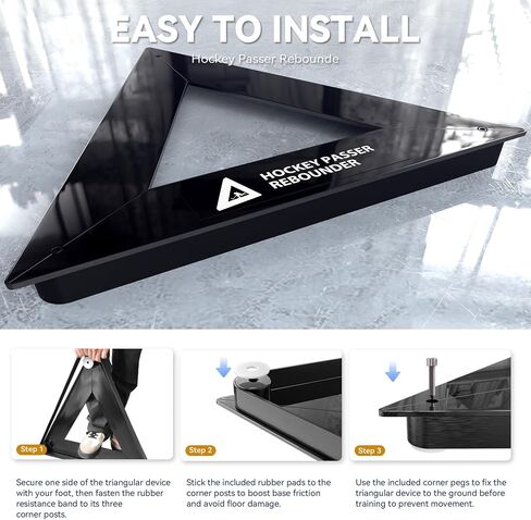 Hockey Training Equipment, Hockey Passer Rebounder, Portable 26" Triangle Trainer with Rubber Feet & Spikes, Heavy-Duty Steel for Passing & Stickhandling in Saudi Arabia