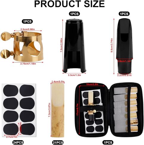 مجموعة استبدال ألتو ساكسفون مكونة من 49 قطعة، وملحقات أجزاء الساكسفون، بما في ذلك قطعة فم واحدة، و21 ساكسفونًا، و2.5 قصبة، و24 وسادة لقطعة الفم، وغطاء بلاستيكي واحد، وحقيبة تخزين من أسيتات إيثيلين-فاينيل (EVA) in Kuwait