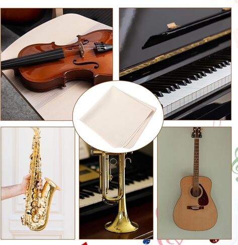 String Instrument Cleaning Cloth for Flute Violin Guitar Clarinet, Orchestral Micro-fiber Polishing Cloth Soft Multifunctional for Instrument Finishes, 15.7" x 15.7" in Kuwait