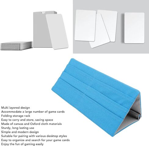 AUNMAS Portable Folding Card Rack, Canvas 600D Oxford Cloth Multi Layered Playing Card Holde rfor Poker Parties, Family Game Nights (Blue) in Saudi Arabia