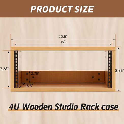 4U Wooden Studio Rack for Pro Audio Gear 4u Audio Rack Case in Oak Finish Compact Efficient Desktop Storage Protect Equipment Studio Control Home Room Use (Wood) in Saudi Arabia