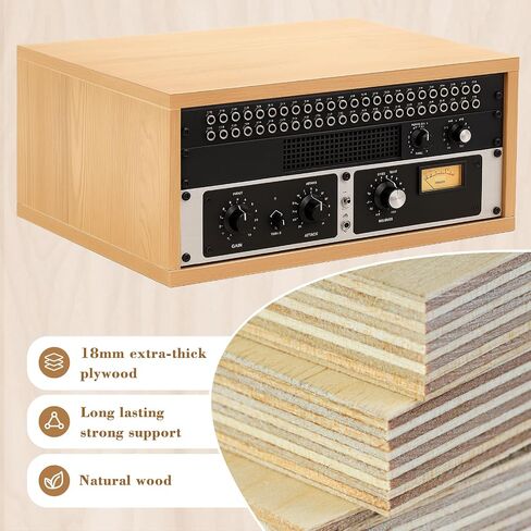 4U Wooden Studio Rack for Pro Audio Gear 4u Audio Rack Case in Oak Finish Compact Efficient Desktop Storage Protect Equipment Studio Control Home Room Use (Wood) in Saudi Arabia