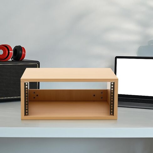 4U Wooden Studio Rack for Pro Audio Gear 4u Audio Rack Case in Oak Finish Compact Efficient Desktop Storage Protect Equipment Studio Control Home Room Use (Wood) in Saudi Arabia