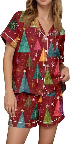 Halloween Pajamas Women Costumes 2025 Pjs 2 Piece Ghost Pumpkin Print Shirts and Shorts Pajama Set Lounge Sleepwear in Kuwait