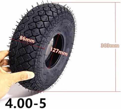 12 Inch 4.00-5 Inner Tube & Outer Tire Set For Elderly Electric Scooter Buggy Quad Bike Replacement Parts For Pneumatic Air Filled Tires,Black in Saudi Arabia