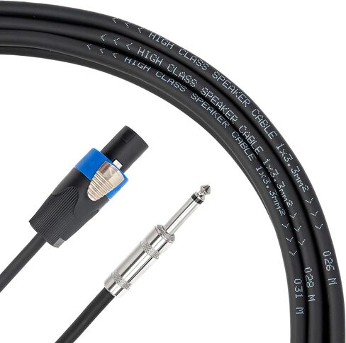 2PCS 15 Feet 12 Gauge Speakon to 1/4 Inch Male Speaker Cables - 15ft 12AWG Speakon to 1/4 TRS Stereo Audio Interconnect Cords - 2 Pack in Saudi Arabia