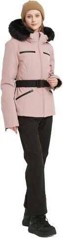 BGX Women's Ski Jacket Snowboard Warm Winter Short Slim Fit Snow Coat Mountain Windproof Waterproof with Hooded in Saudi Arabia