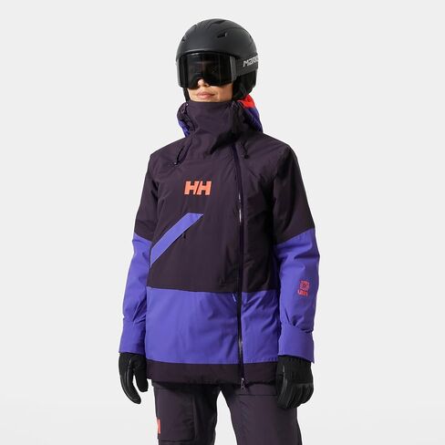 سترة Helly-Hansen Powchaser Asym - سترة تزلج مقاومة للماء للنساء مع تفاصيل نيون، عازل PrimaLoft in Saudi Arabia