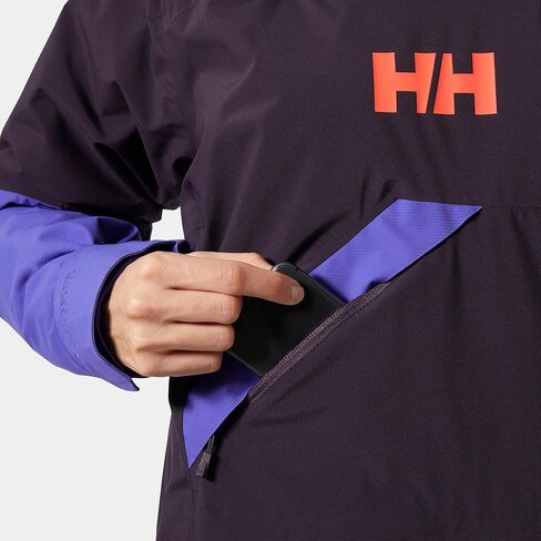 سترة Helly-Hansen Powchaser Asym - سترة تزلج مقاومة للماء للنساء مع تفاصيل نيون، عازل PrimaLoft in Saudi Arabia
