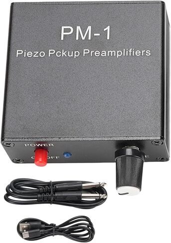 VBESTLIFE Piezo Pickup Preamp Amplifier, Rechargeable Guitar Pickup Preamp with Low Frequency Limit for Guitar, Cello, Violin, Ukulele, Mandolin in Saudi Arabia