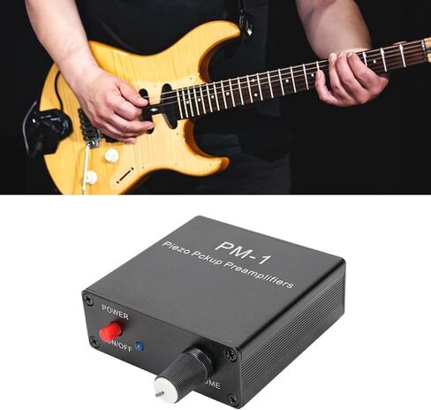 VBESTLIFE Piezo Pickup Preamp Amplifier, Rechargeable Guitar Pickup Preamp with Low Frequency Limit for Guitar, Cello, Violin, Ukulele, Mandolin in Saudi Arabia