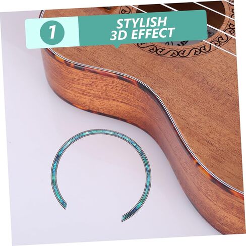 VICASKY Guitar Sound Hole Decal Self-Adhesive Color Changing 3D Rosette Sticker for Acoustic Guitar and Ukulele Accessories 3.93 Inch in Saudi Arabia