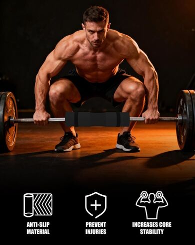 وسادة Garvee Barbell Pad، وسادة دفع الورك لتدريب الساق، وسادة القرفصاء السميكة غير القابلة للانزلاق لدعم الغلوت وحماية الرقبة والكتف مع شريطين، تناسب جميع أجهزة الحديد الأولمبية وآلات سميث in Kuwait