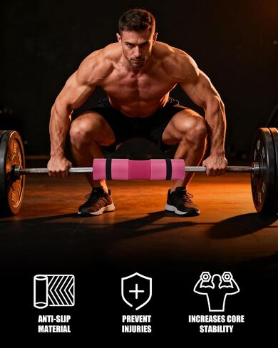 Garvee Barbell Pad, Hip Thrust Pad for Leg Training, Non-slip Thick Foam Squat Pad for Glute Support and Neck & Shoulder Protection with Two Straps, Fits All Olympic Barbell and Smith Machine in Kuwait