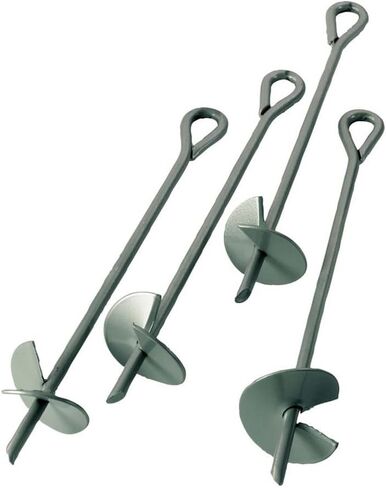 ShelterLogic ShelterAuger 4-Piece 15-Inch Reusable Heavy Duty Steel Earth Auger Anchor Kit with 40-Feet of Rope for Anchoring Shelters, Canopies, and Instant Garages , Silver in Saudi Arabia