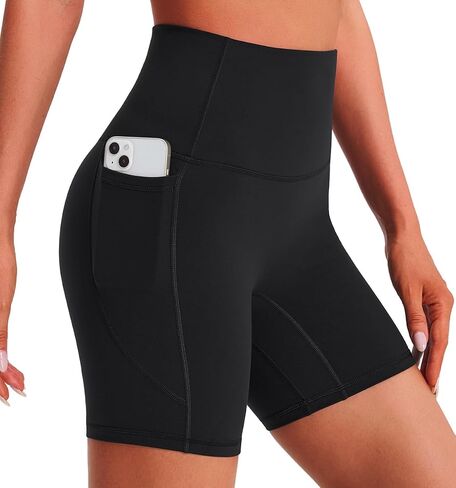 High Waisted Biker Shorts for Women – Workout Shorts with Pockets, Squat Proof, Tummy Control, 4-Way Stretch in Saudi Arabia