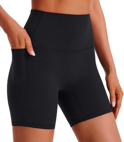 High Waisted Biker Shorts for Women – Workout Shorts with Pockets, Squat Proof, Tummy Control, 4-Way Stretch in Saudi Arabia