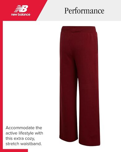 New Balance Girls Athletic Sets - 2 Piece Soft Cotton Jersey Long Sleeve Top and Fleece Flare Pants with Pockets (Size: 7-16) in Saudi Arabia