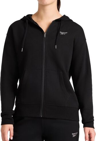 Reebok Women's Rhinestone Full-zip Hoodie, Standard Fit, Midweight Cotton-poly Fabric in Saudi Arabia