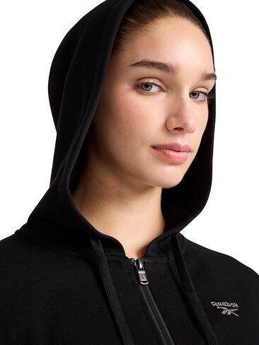 Reebok Women's Rhinestone Full-zip Hoodie, Standard Fit, Midweight Cotton-poly Fabric in Saudi Arabia