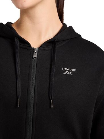 Reebok Women's Rhinestone Full-zip Hoodie, Standard Fit, Midweight Cotton-poly Fabric in Saudi Arabia