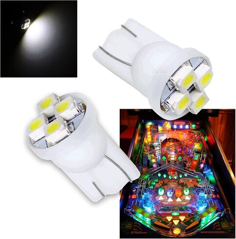 PA LED 10PCS Pinball Machine LED Light Bulb Accessories #555 T10 4SMD White-6.3V in Saudi Arabia