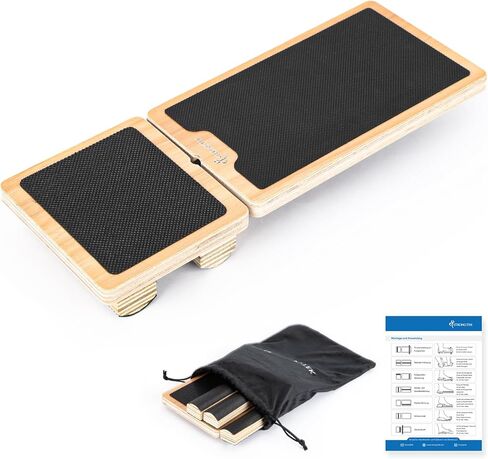 StrongTek Single-Leg Balance Board for Foot & Ankle Strengthening, Rehab & Stability Training, Non-Slip Wood Design for Sprained Ankles, Plantar Fasciitis & Physical Therapy Exercises in Kuwait