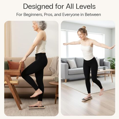 StrongTek Single-Leg Balance Board for Foot & Ankle Strengthening, Rehab & Stability Training, Non-Slip Wood Design for Sprained Ankles, Plantar Fasciitis & Physical Therapy Exercises in Kuwait