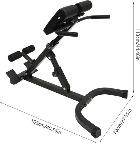 Roman Chair, Back Extension Bench Angle Height Dual Adjustable for Ab Back Leg Strength Home Gym Full Body Slimming Fat-Burning Strength Training in Saudi Arabia