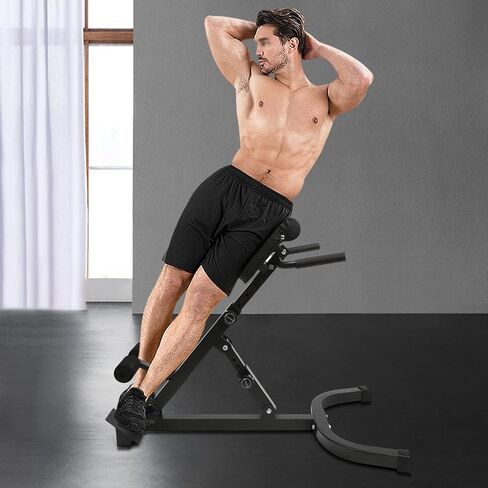 Roman Chair, Back Extension Bench Angle Height Dual Adjustable for Ab Back Leg Strength Home Gym Full Body Slimming Fat-Burning Strength Training in Saudi Arabia