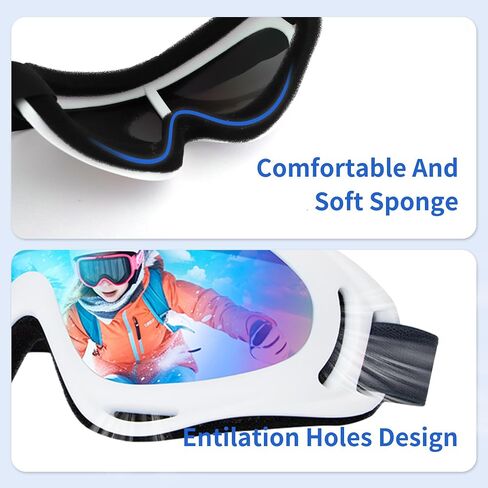 2 Pack Snow Ski Goggles, Snowboard Snow Goggles for Men Women Youth Kids, UV Protection Winter Snow Sports Goggles in Kuwait