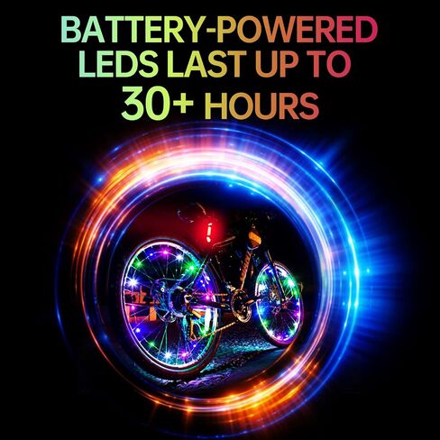 مصابيح LED لعجلة الدراجة مع ضوء خلفي للدراجة USB، أضواء دراجة صغيرة للعجلات، مقاومة للماء، 3 أوضاع إضاءة، ملحقات الدراجات الليلية للسلامة والأناقة للبالغين والأطفال (عبوتان) in Saudi Arabia