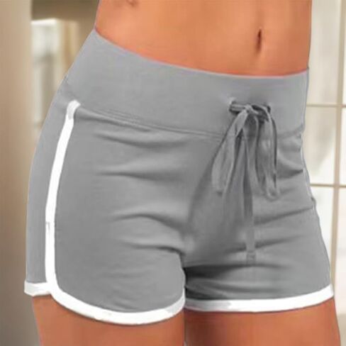 Womens Tie-Waist Sports Shorts High-Waist Running Fitness Yoga Shorts in Saudi Arabia
