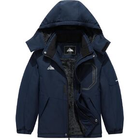 Kids Boy's Winter Waterproof Ski Jacket,Thick Snow Coat with Detachable Hood Warmth Windproof Snowboard Jackets in Saudi Arabia