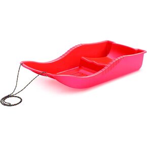 Snow Sled for Kids - SnowBoat Sledge - Single Rider Toboggan with Pull Rope; Outdoor Plastic Winter Sleigh for Toddlers & Kids in Saudi Arabia