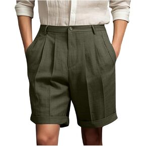 شورتات رسمية للرجال شورتات عمل صيفية كاجوال بطيات أمامية شورتات جولف شورتات عمل مع جيوب ملابس الشاطئ in Kuwait