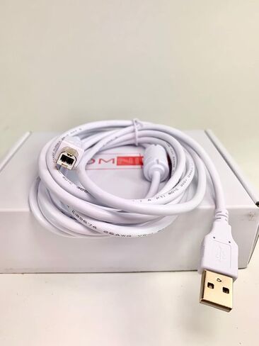 OMNIHIL 8FT White High Speed USB 2.0 Cable Compatible with Behringer Edge Semi-Modular Analog Percussion Synthesizer in Saudi Arabia