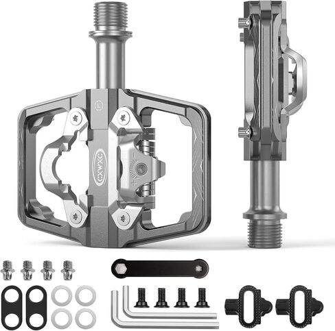 دواسات الدراجة الجبلية CXWXC متوافقة مع مرابط Shimano SPD - دواسة مزدوجة الجوانب ومشبك، منصة دراجة 9/16 بوصة ودواسات بدون مشبك للطرق وMTB والدراجات الهجينة in Saudi Arabia