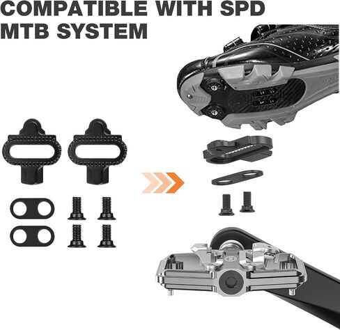 دواسات الدراجة الجبلية CXWXC متوافقة مع مرابط Shimano SPD - دواسة مزدوجة الجوانب ومشبك، منصة دراجة 9/16 بوصة ودواسات بدون مشبك للطرق وMTB والدراجات الهجينة in Saudi Arabia