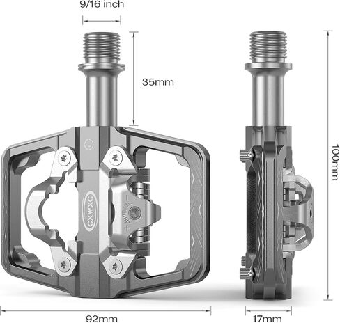 دواسات الدراجة الجبلية CXWXC متوافقة مع مرابط Shimano SPD - دواسة مزدوجة الجوانب ومشبك، منصة دراجة 9/16 بوصة ودواسات بدون مشبك للطرق وMTB والدراجات الهجينة in Saudi Arabia