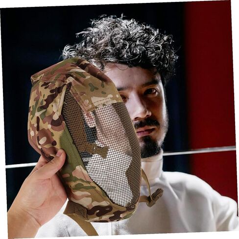 Alipis Full Face Steel Mesh Fencing Mask for Men and Women Breathable Protective Gear with Fine Steel Impact-Resistant Safety Mask for Outdoor War Games Police Training and Field in Saudi Arabia
