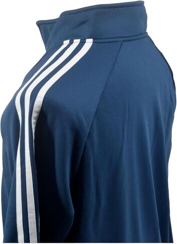 قميص بلوفر جولف Adidas Climawarm 3 Stripe French Terry 1/4 بسحاب، أزرق داكن/أبيض 2XL in Saudi Arabia