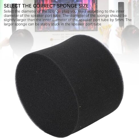 Speaker Port Tube Sponge Bass Foam Plug, 4.33"x3.15" (110mmx80mm) High Density Sponge Insert for Home Car PA DJ Subwoofer, Enhances Bass Response and Clarity in Saudi Arabia