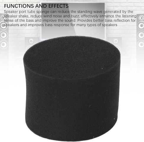 Speaker Port Tube Sponge Bass Foam Plug, 4.33"x3.15" (110mmx80mm) High Density Sponge Insert for Home Car PA DJ Subwoofer, Enhances Bass Response and Clarity in Saudi Arabia