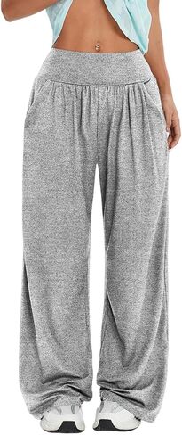 Lounge Pants Women Wide Leg Sweatpant for Womens Elastic Waistband Casual Straight Leg Trouser with Pockets in Saudi Arabia