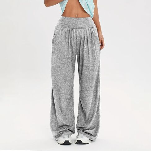 Lounge Pants Women Wide Leg Sweatpant for Womens Elastic Waistband Casual Straight Leg Trouser with Pockets in Saudi Arabia